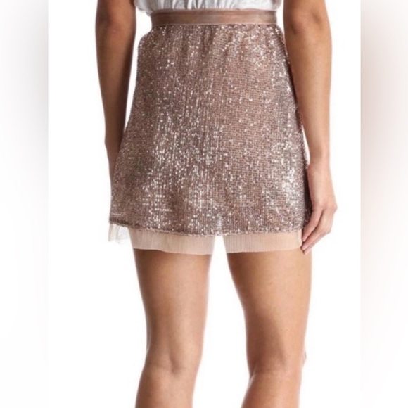 Free People Sparkling Sequin Mini Skirt - Rose Gold - Picture 9 of 9